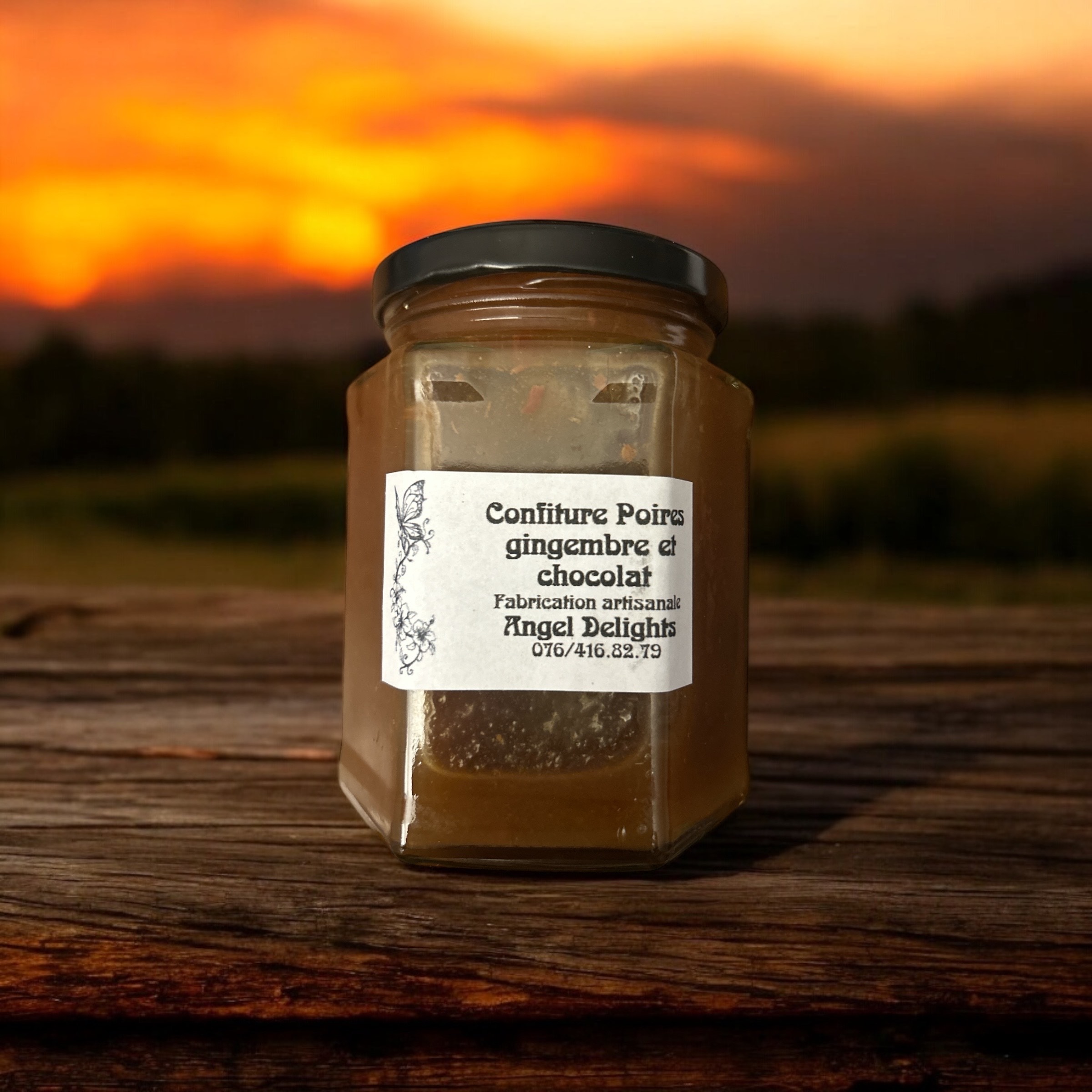 Confiture "poires gingembre et chocolat" 275 ml