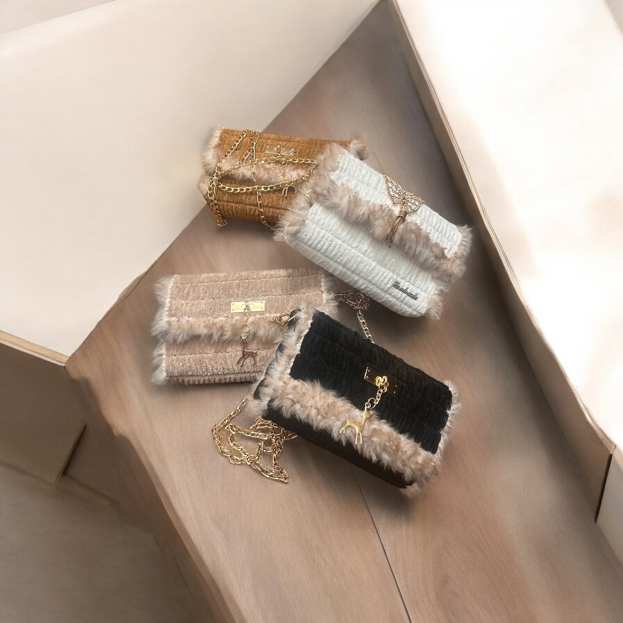 Sacs à main en laine velours