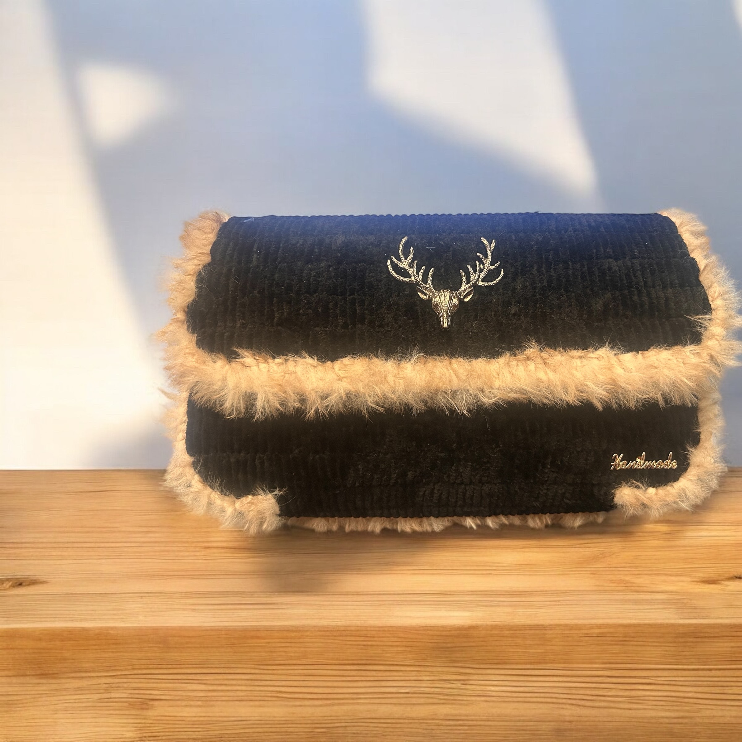 Sac à main de soirée avec fourrure synthétique