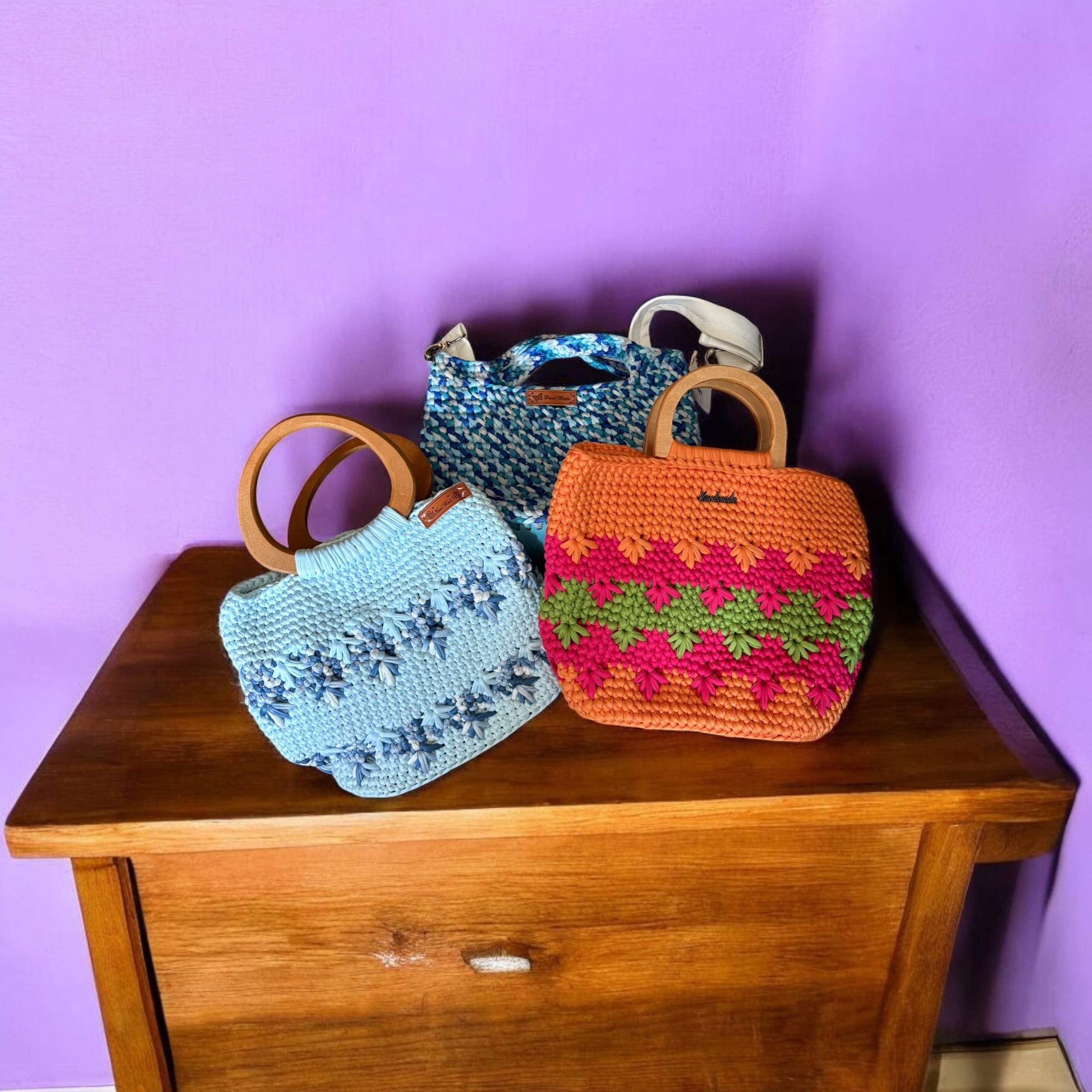 Sac à main au crochet base 22 cm