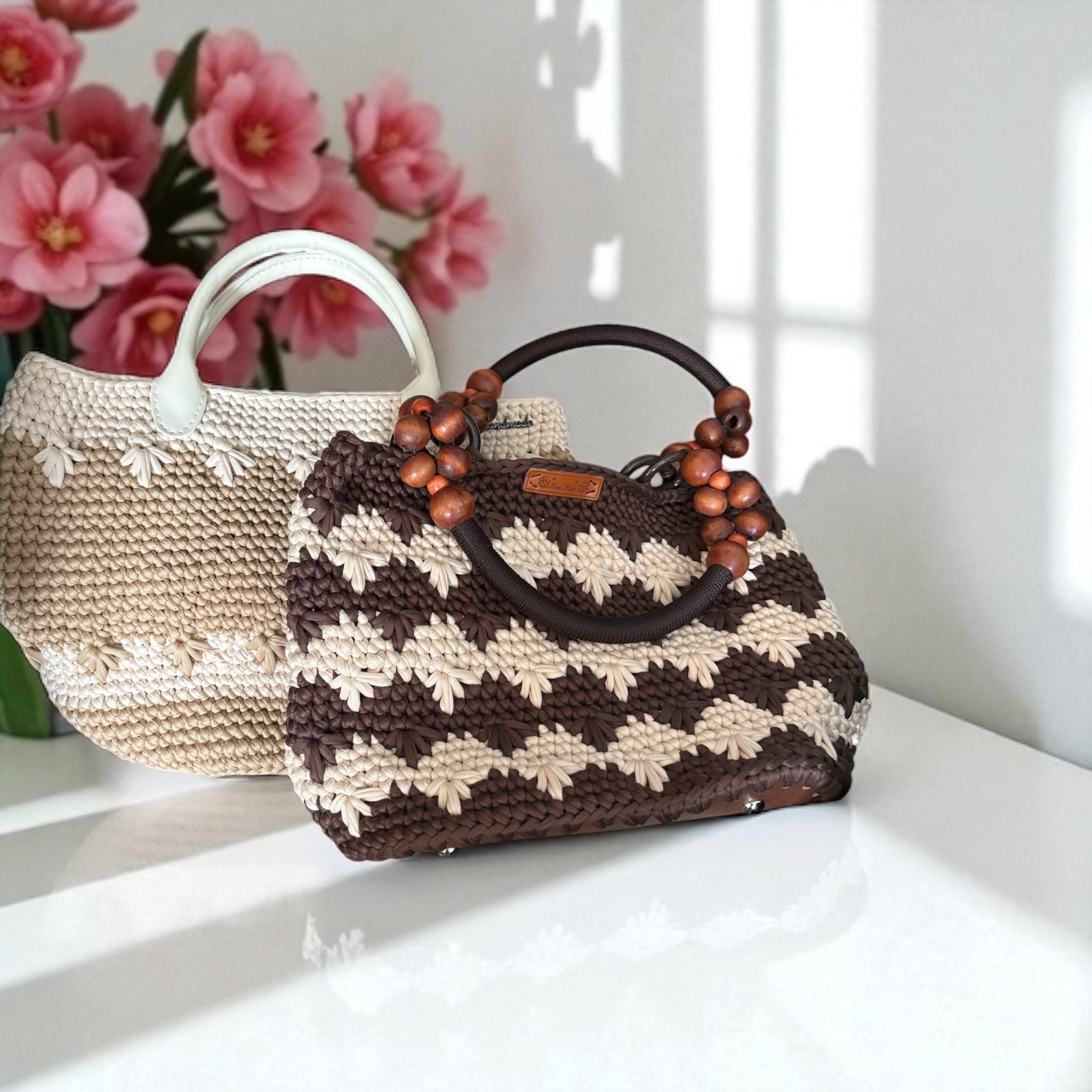 Sac à main au crochet base 26 cm