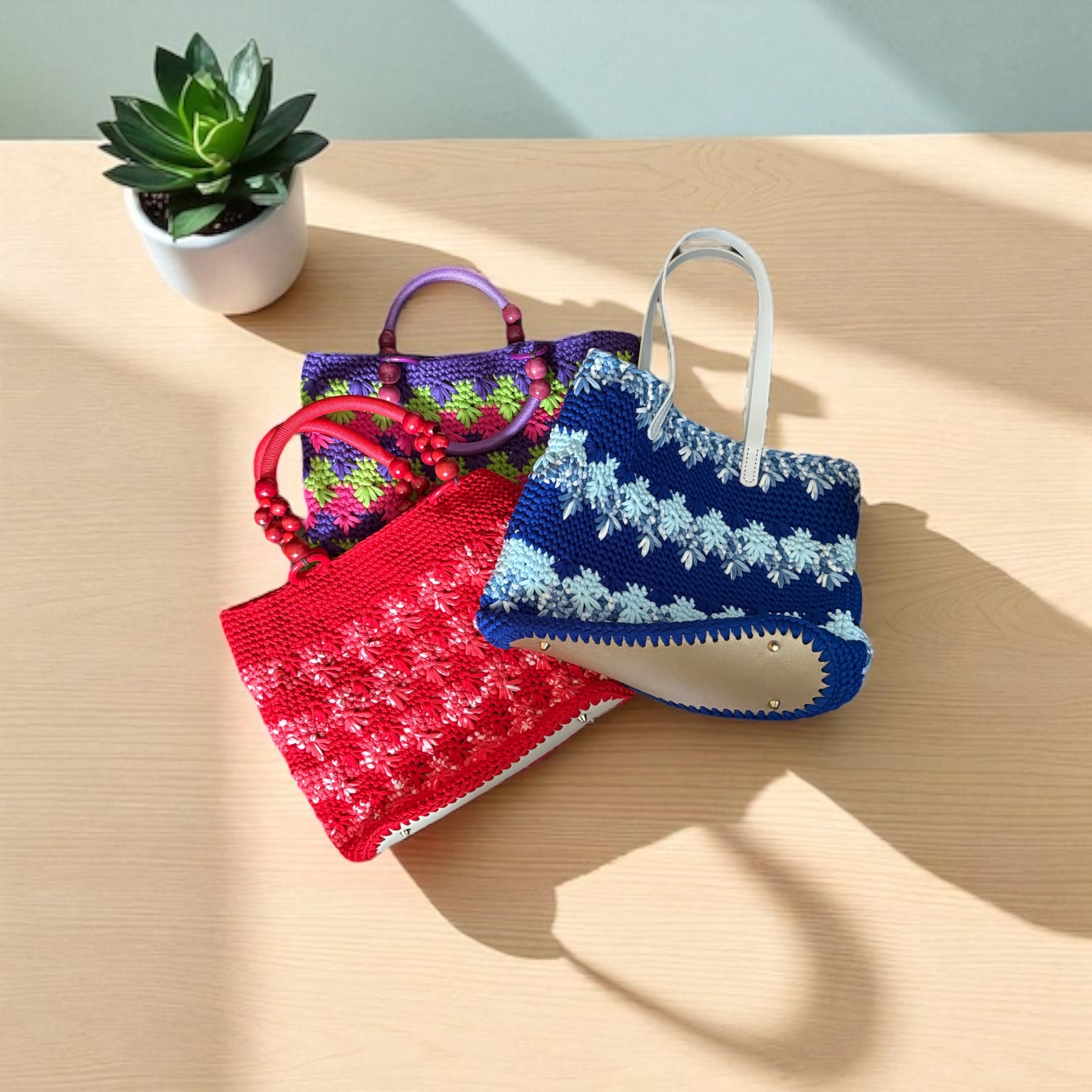 Sac à main au crochet base 32 cm